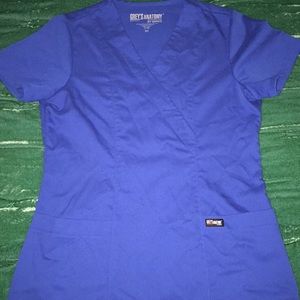 Greys Anatomy size XS Royal Blue colored scrub top